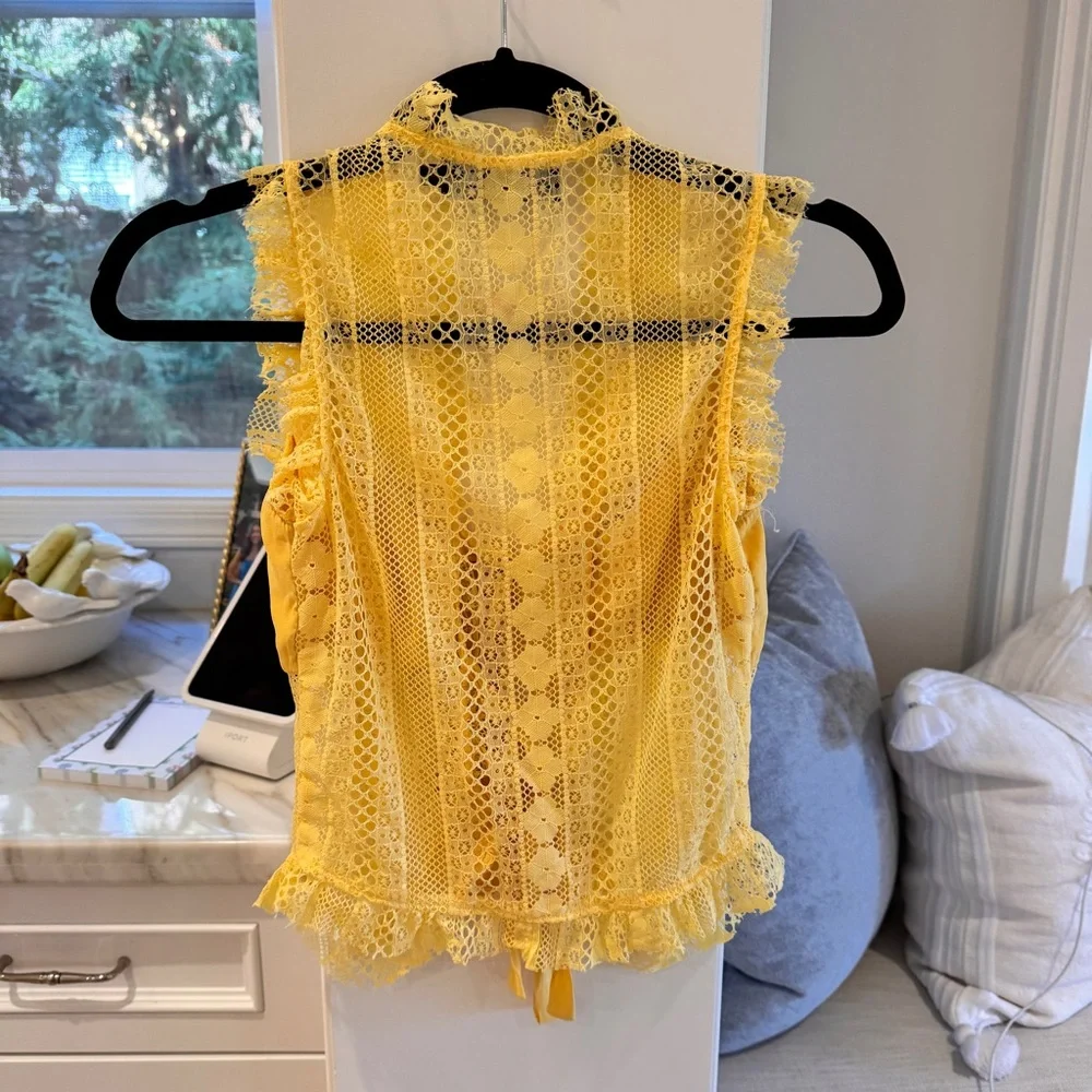 SIEDRES Yellow Lace Blouse - Picture 4 of 5